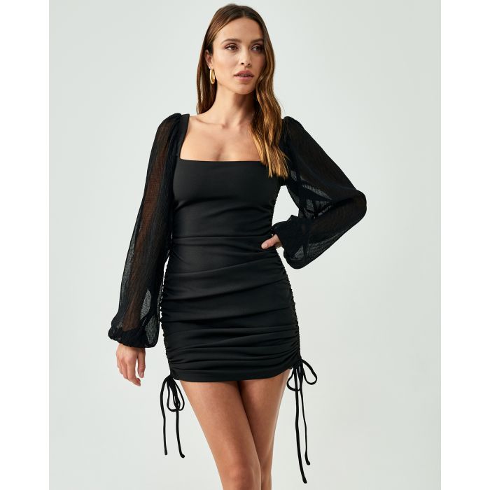 shoulder pad mini dress Silver-Sequin Shoulder-Pad Mini-Dress